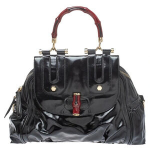 ❤️🥂Host Pick🎉❤️ Gucci Dialux coated  Canvas Pop Bamboo Top handle Satchel bag